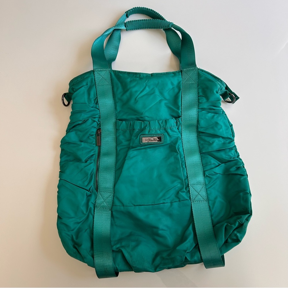 Apana teal shoulder crossbody large gym yoga bag with lots of pockets